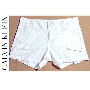 Calvin Klein white cargo shorts
